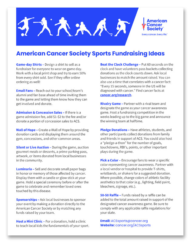 ACS Sports Fundraising Flyer