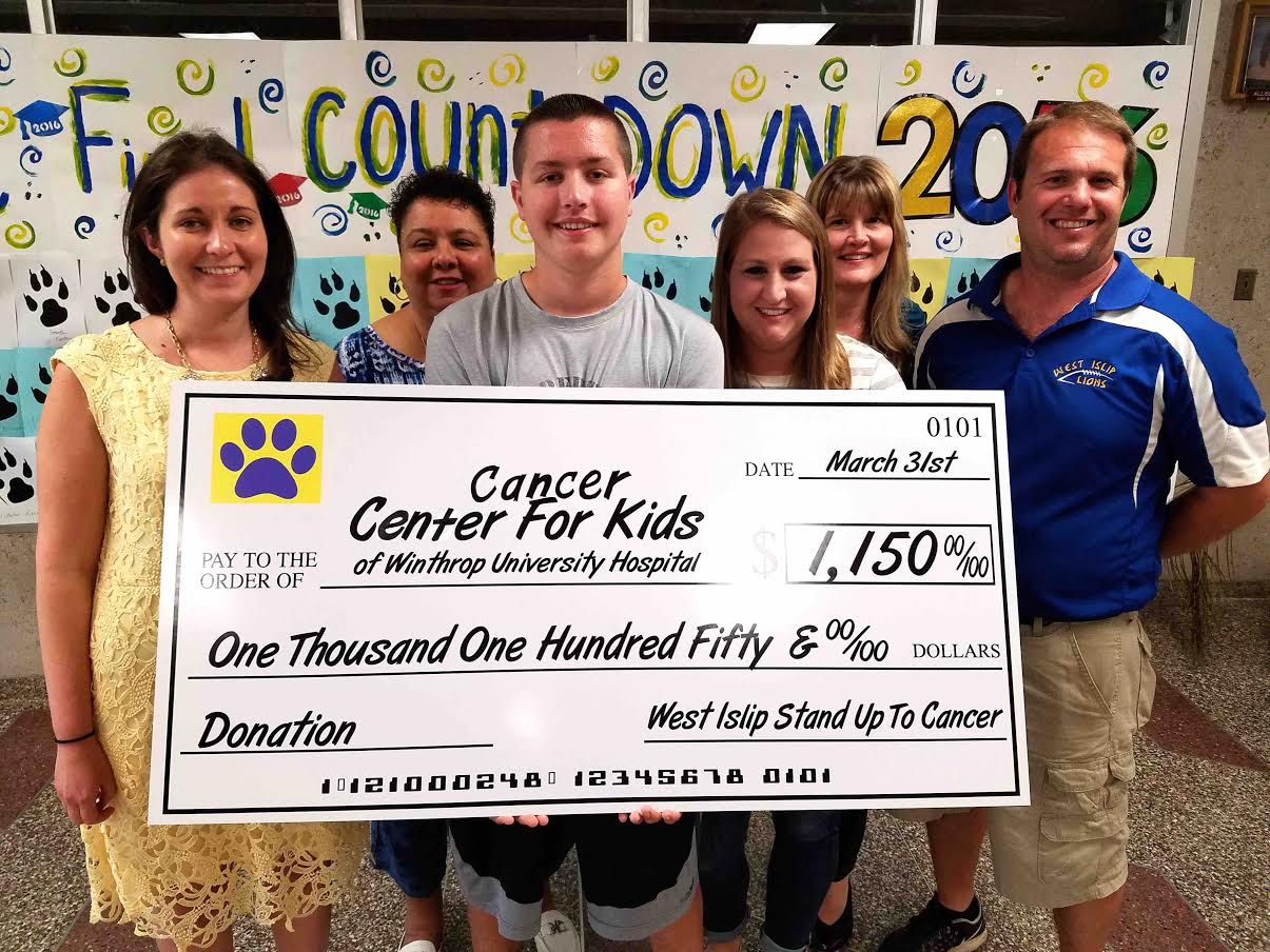 West Islip High School Student Raises 1,150 for Cancer Center Team