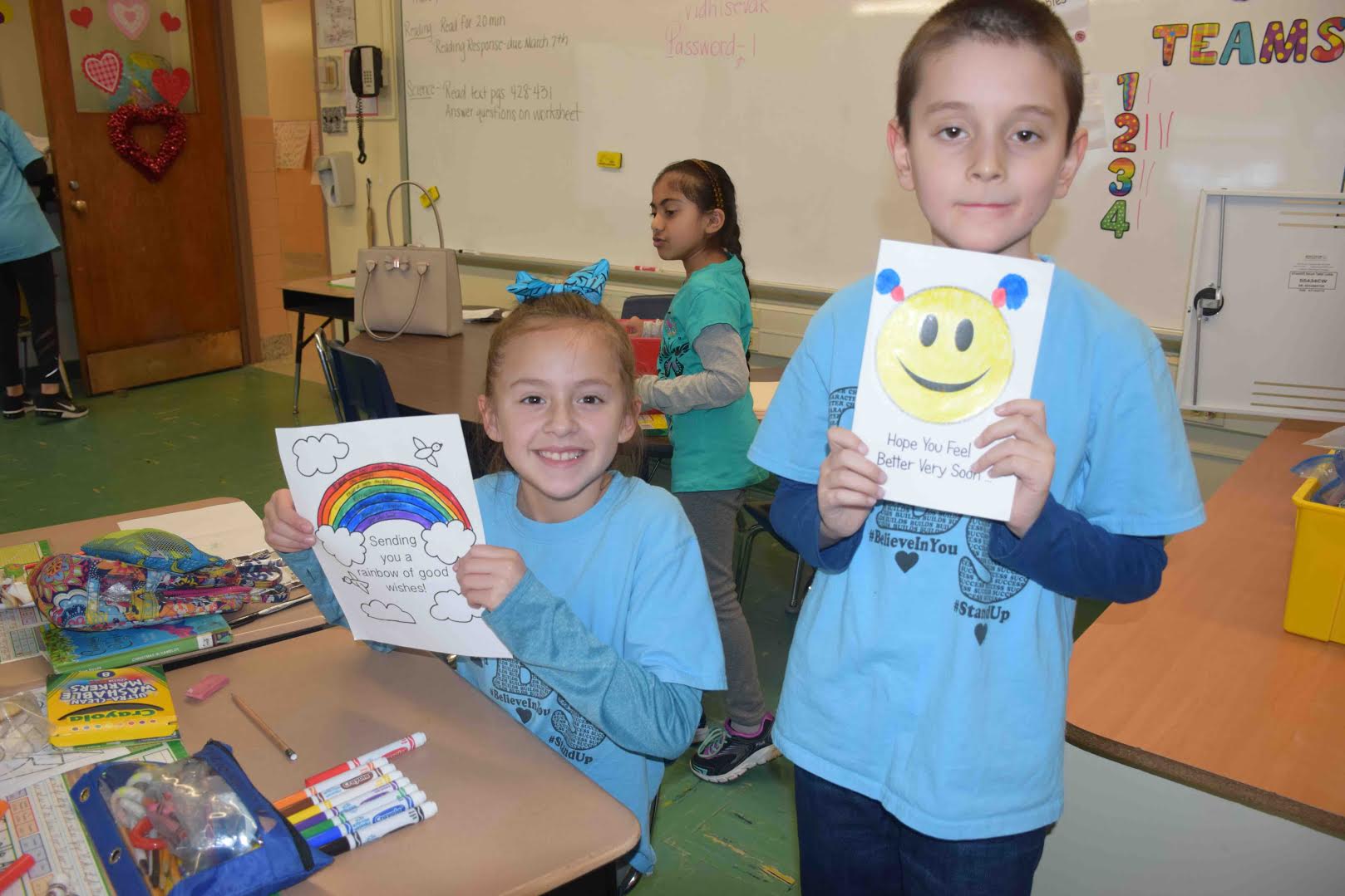 Bethpage students send cards to pediatric patients Team Up 4 Community
