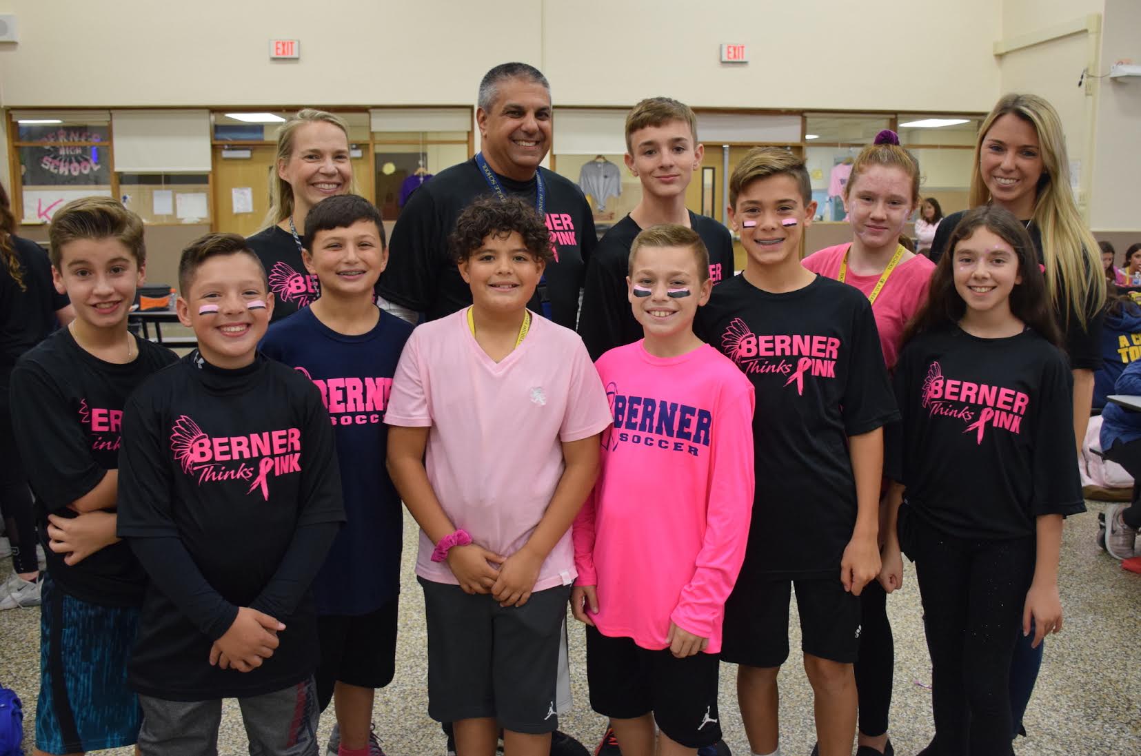 Berner students, staff don pink for a cause Team Up 4 Community