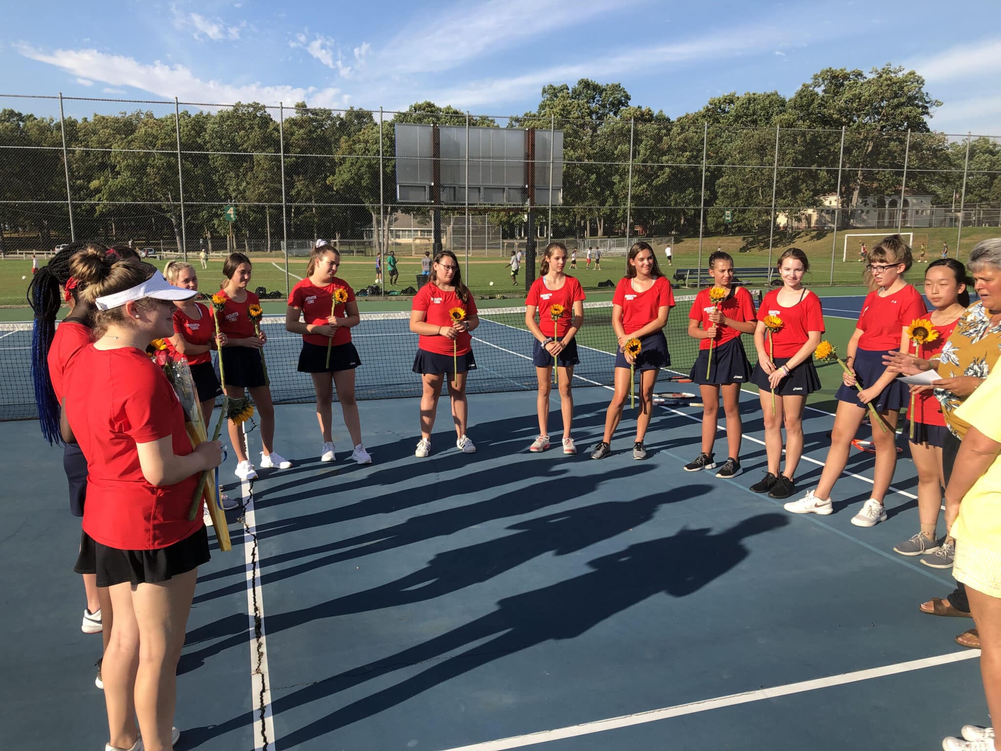 Girls varsity tennis team took time to remember their teammate, Harper