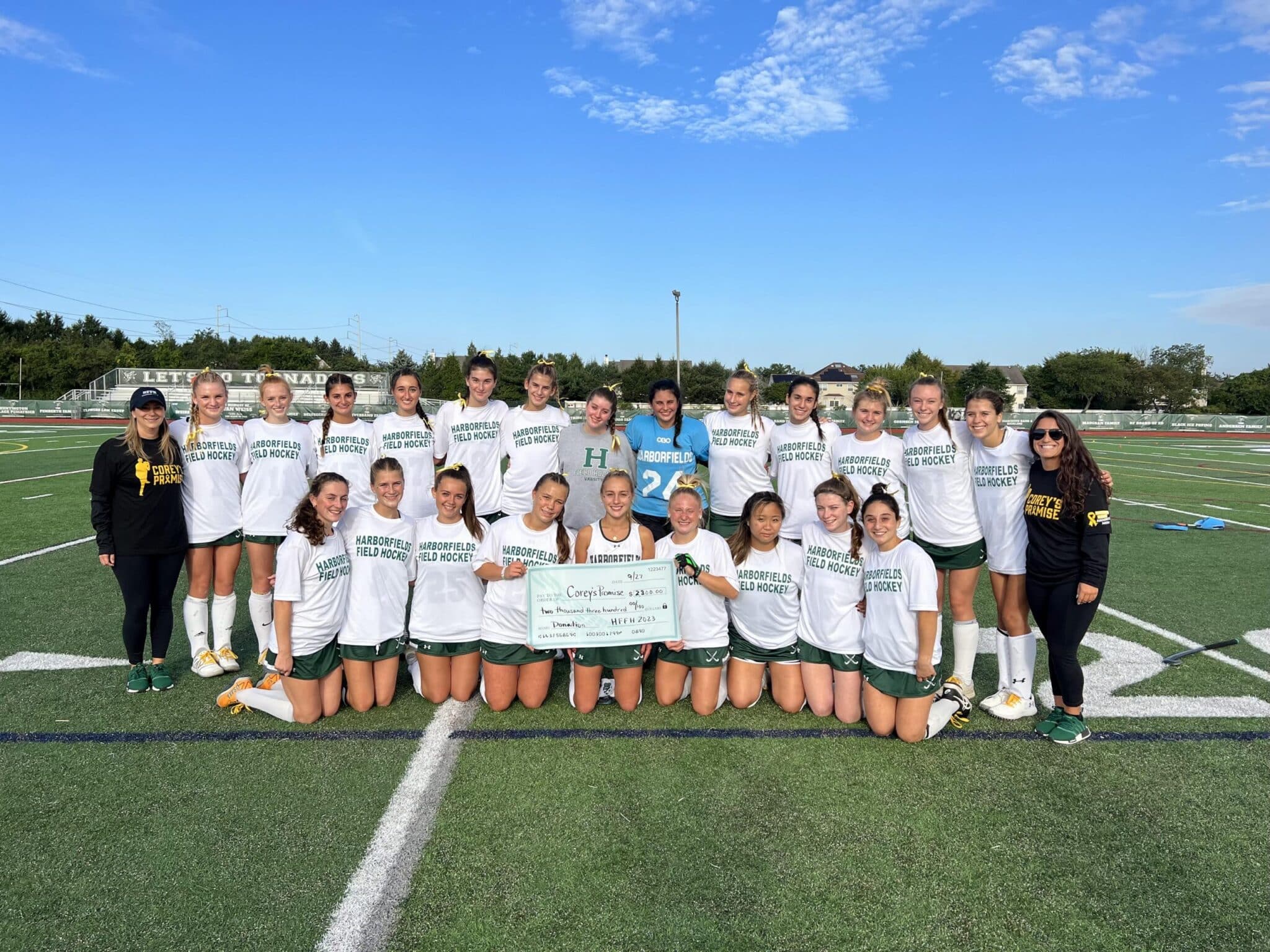 Harborfields Field Hockey Supports Corey's Promise Team Up 4 Community