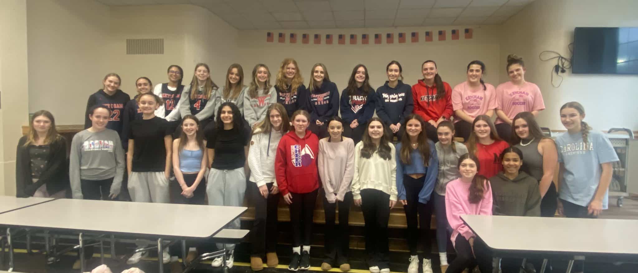 Ketcham Varsity girls to the Wappingers Junior girls celebrating